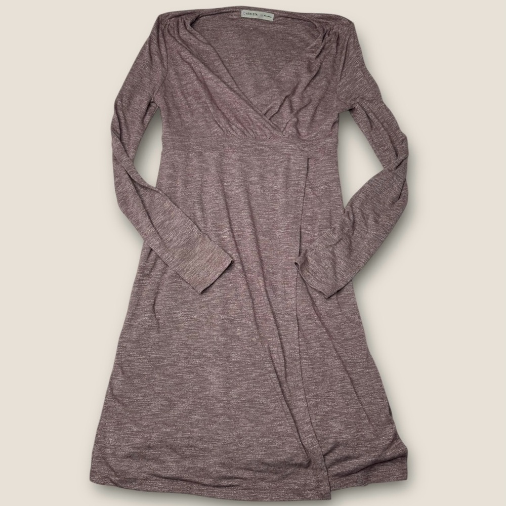 Athleta Long Sleeve Wrap it Up Dress in Mauve Size XS